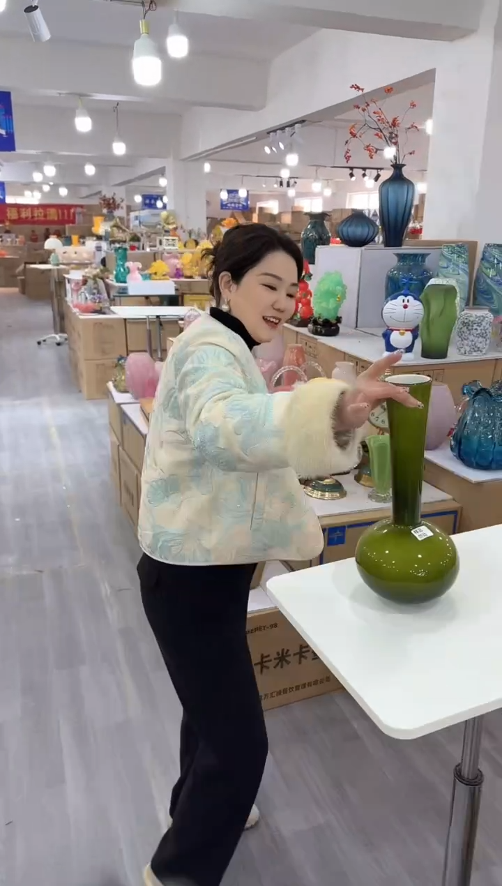 【闪购商品】琉璃椿野花瓶花器早Q-3