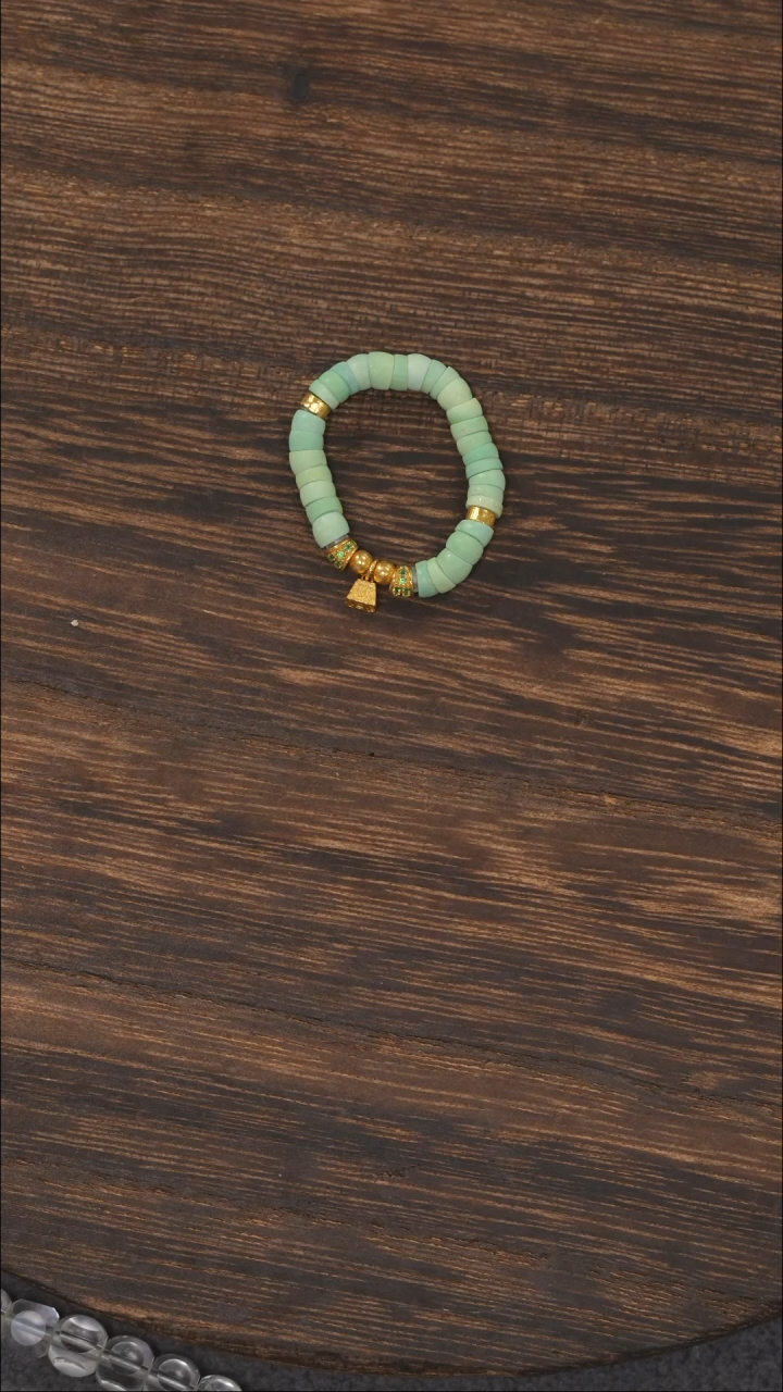 绿松石18K金镶嵌戒指1