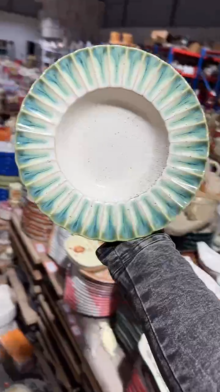 陶瓷窑变麻点草帽深盘微瑕 凑满20元包邮