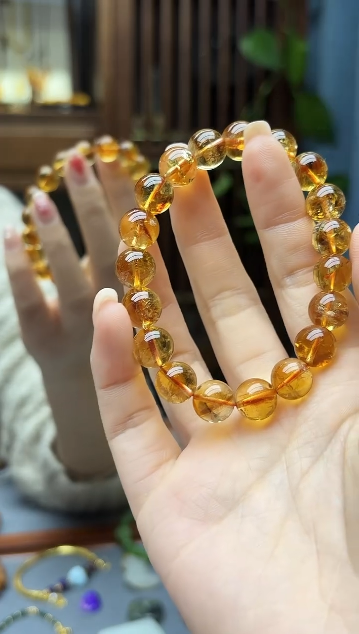 未镶嵌车挂水晶黄水晶手串ZD
