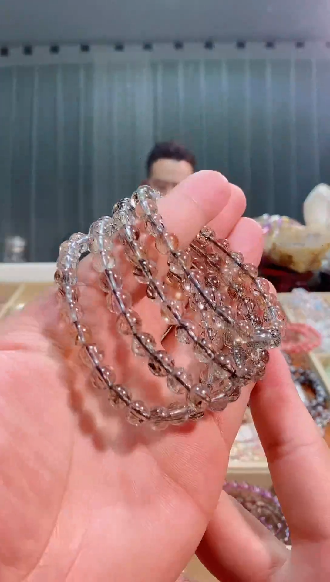 【闪购商品】水晶手链未镶嵌黑金超七7M+(多样性发其一）