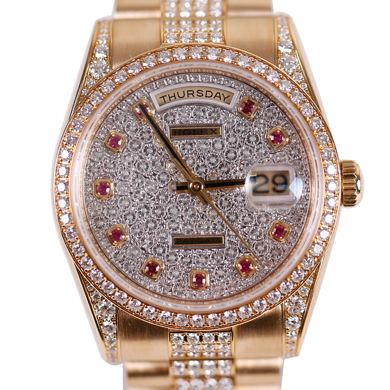 99新 Rolex/劳力士 劳力士星期日历118388原钻满天星12年全套