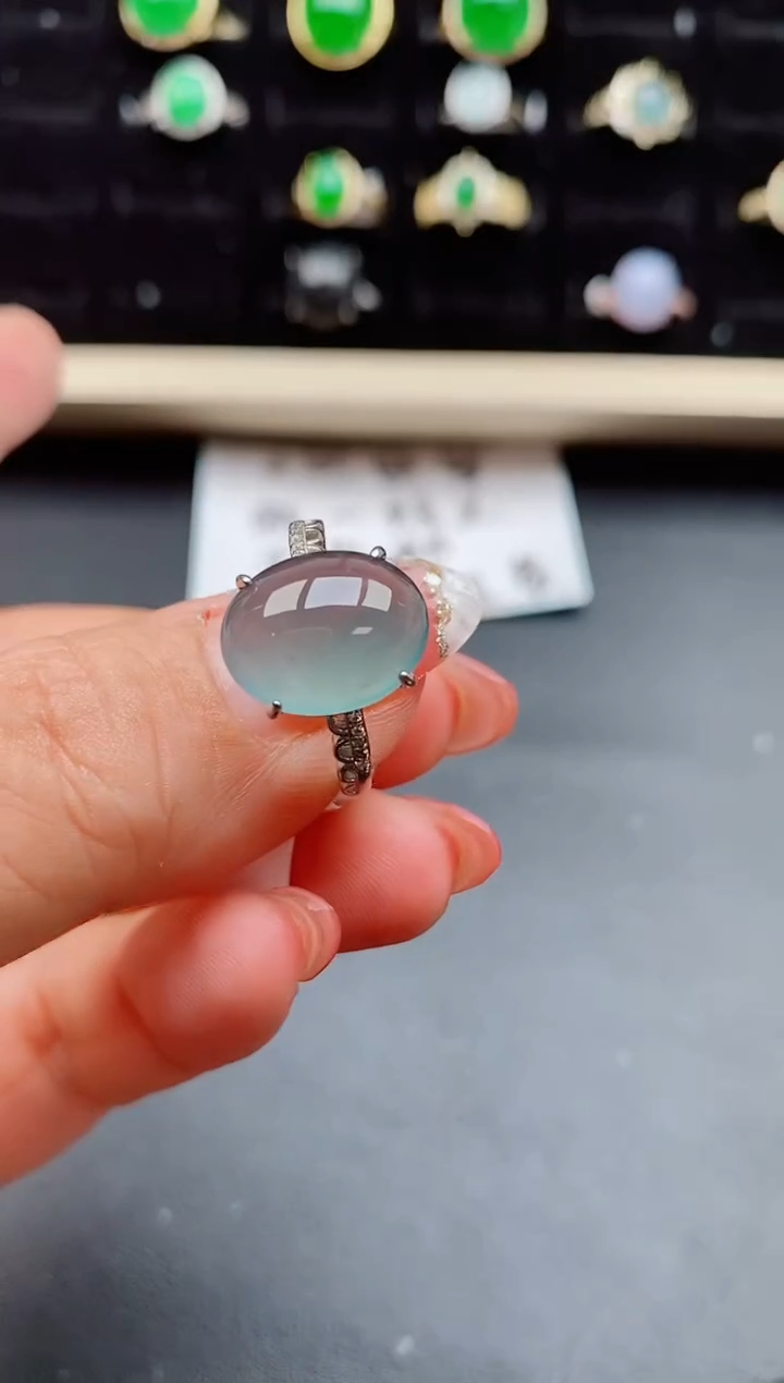 【闪购商品】翡翠戒指银S925镶嵌5080