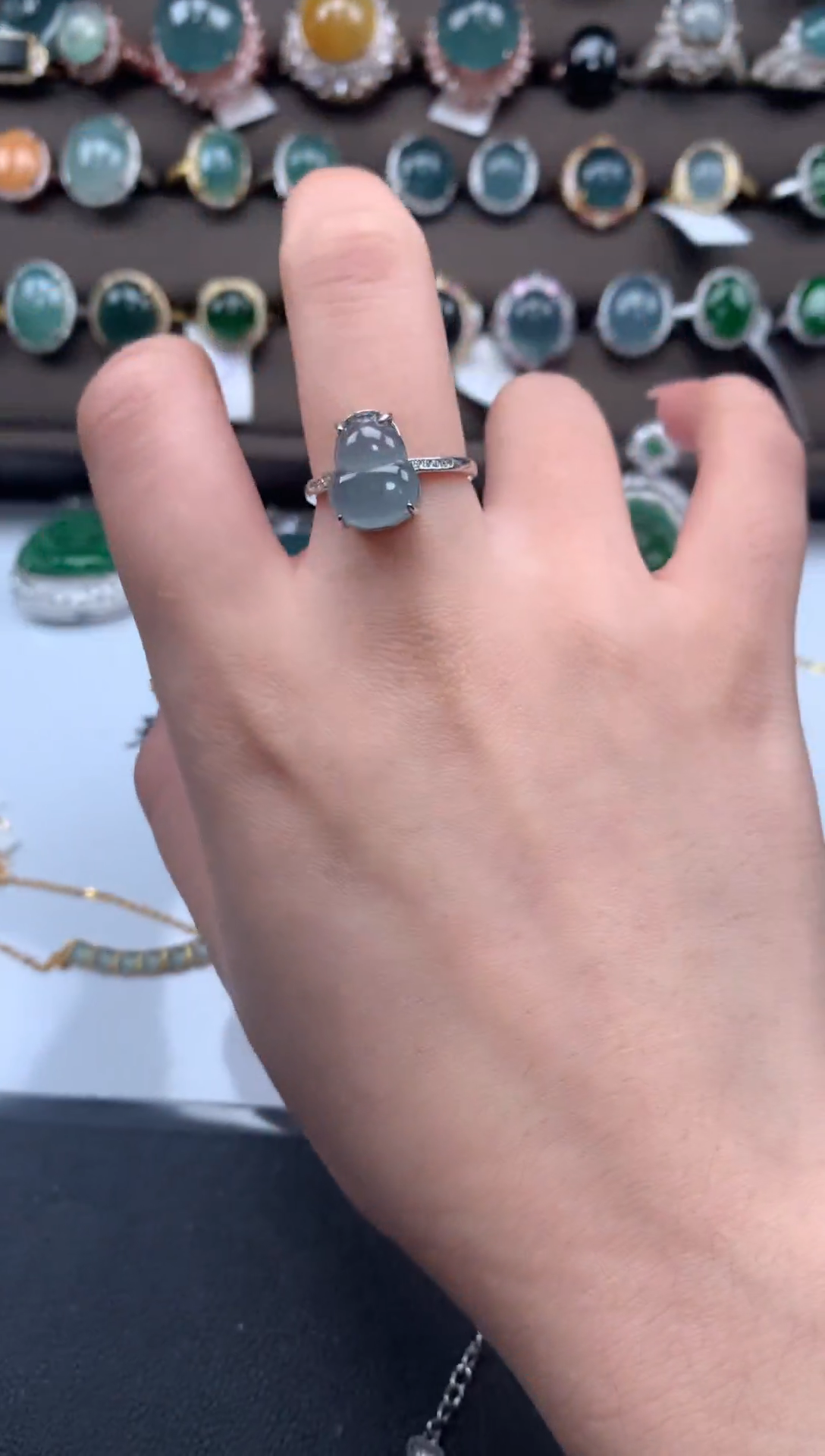 【闪购商品】翡翠戒指银S925镶嵌542114