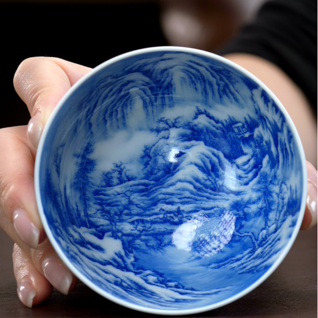 【青山秋雨】溪山雪景图主人杯
