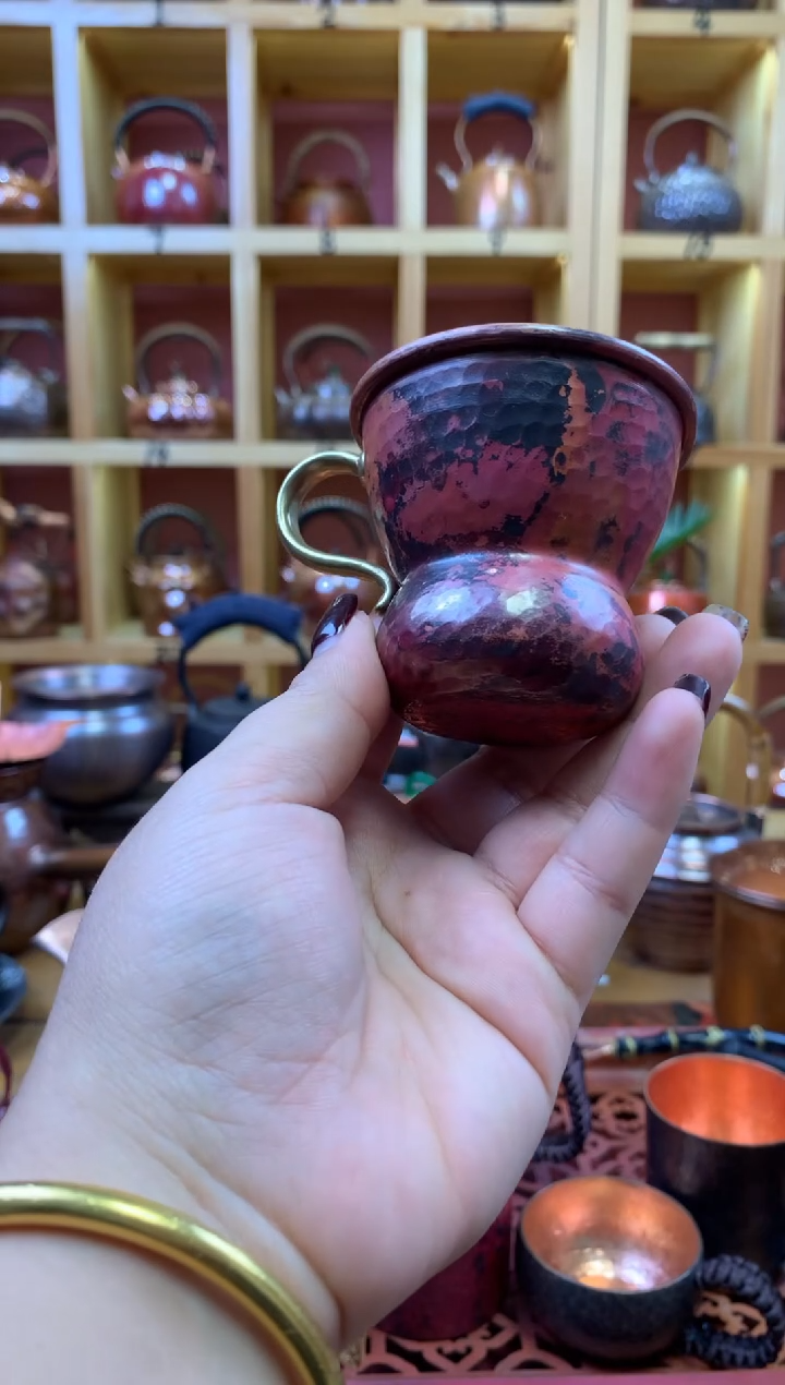 紫铜火烧红葫芦主人杯
