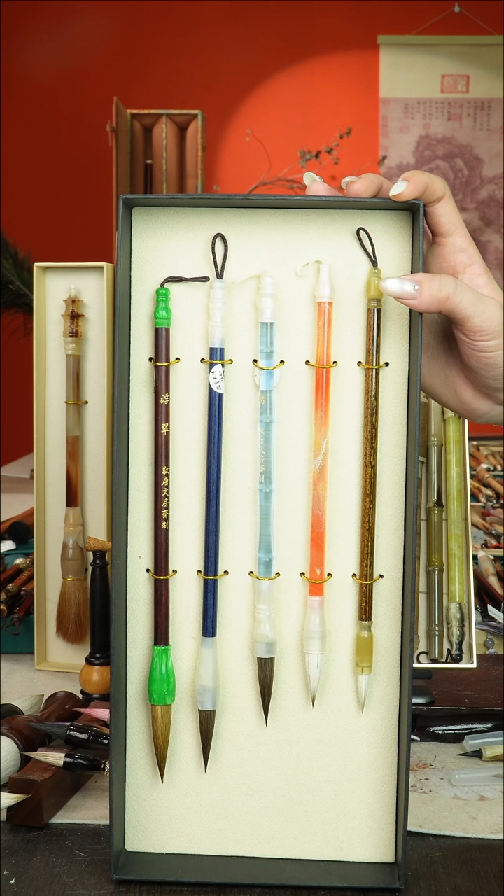 52号闪孤品高货毛笔链接 清水试笔 蘸墨不退