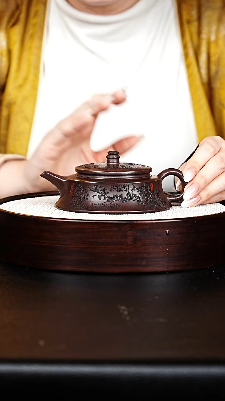 茶壶紫砂斗笠壶