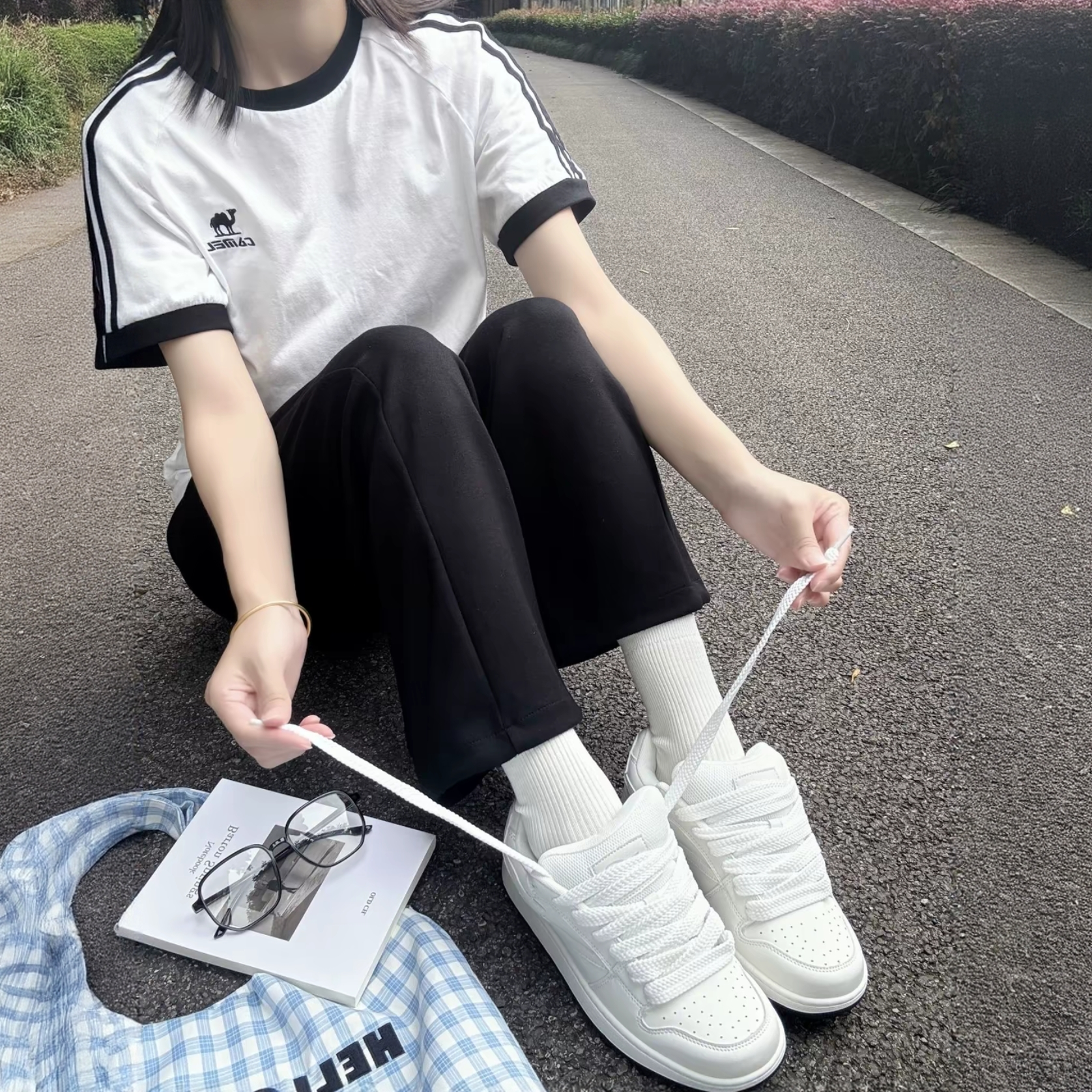 Tinmuu天牧闪电板鞋学生日常保暖休闲鞋简约日系学院风潮流面包鞋