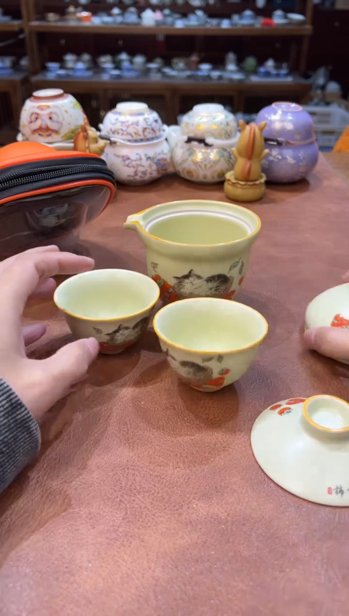 真的很便宜会开片的旅行茶具