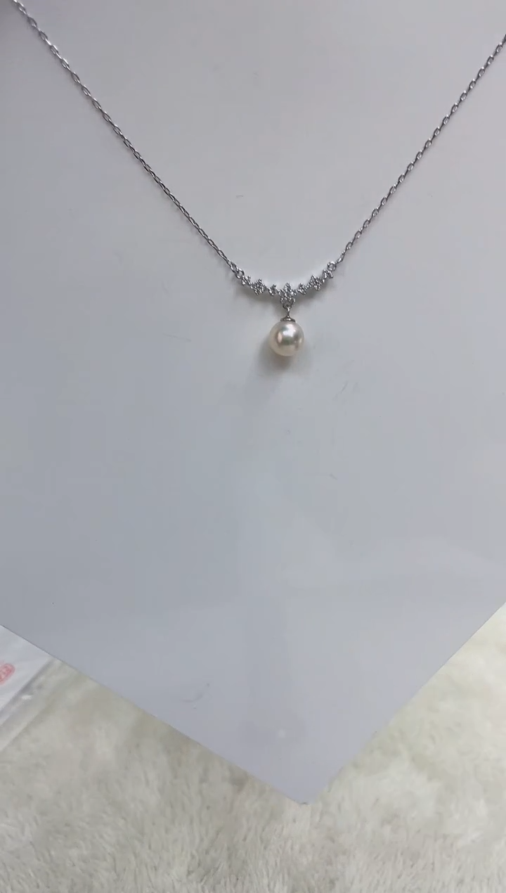 海水珍珠银S925镶嵌颈饰  