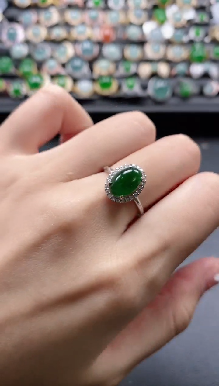 【闪购商品】翡翠戒指银S925镶嵌15151