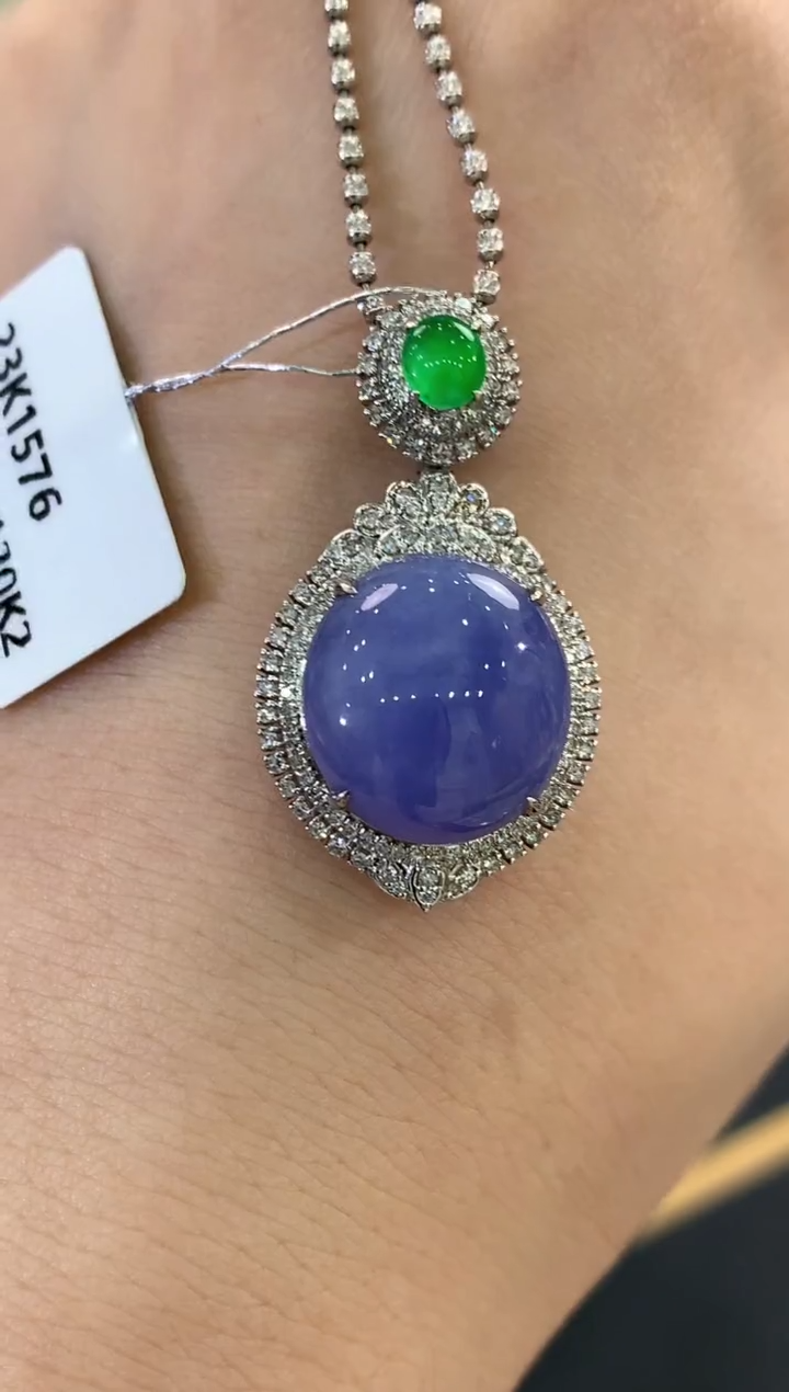 【闪购商品】翡翠吊坠(不含链)18K金镶嵌c122 有色差