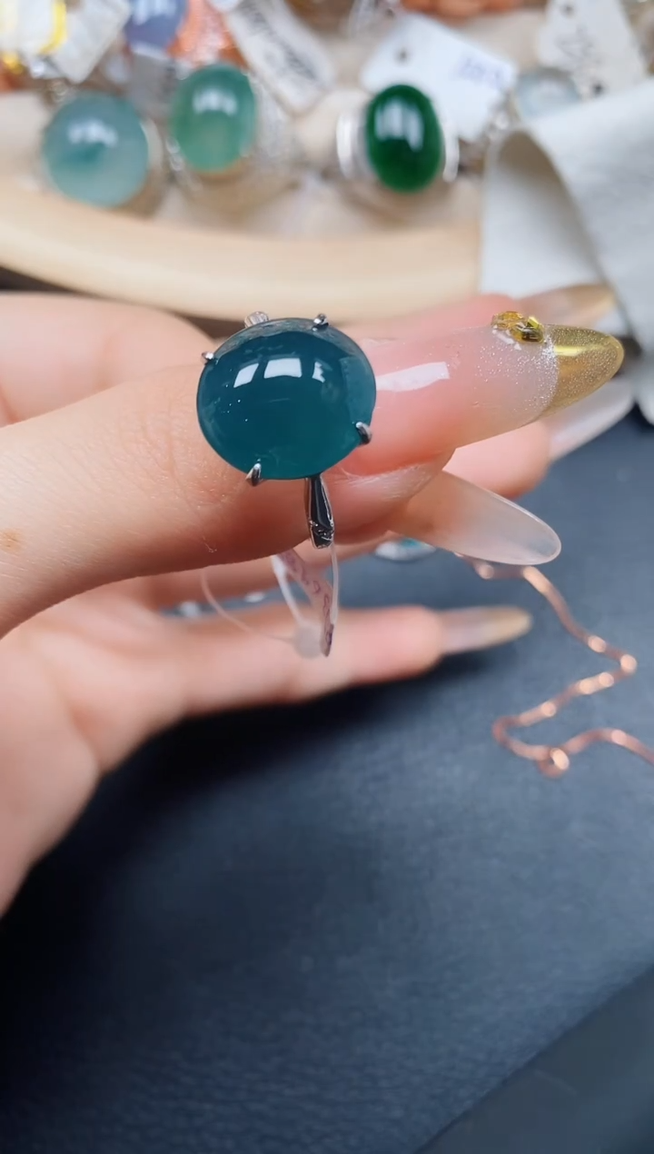 【闪购商品】翡翠戒指银S925镶嵌翡翠