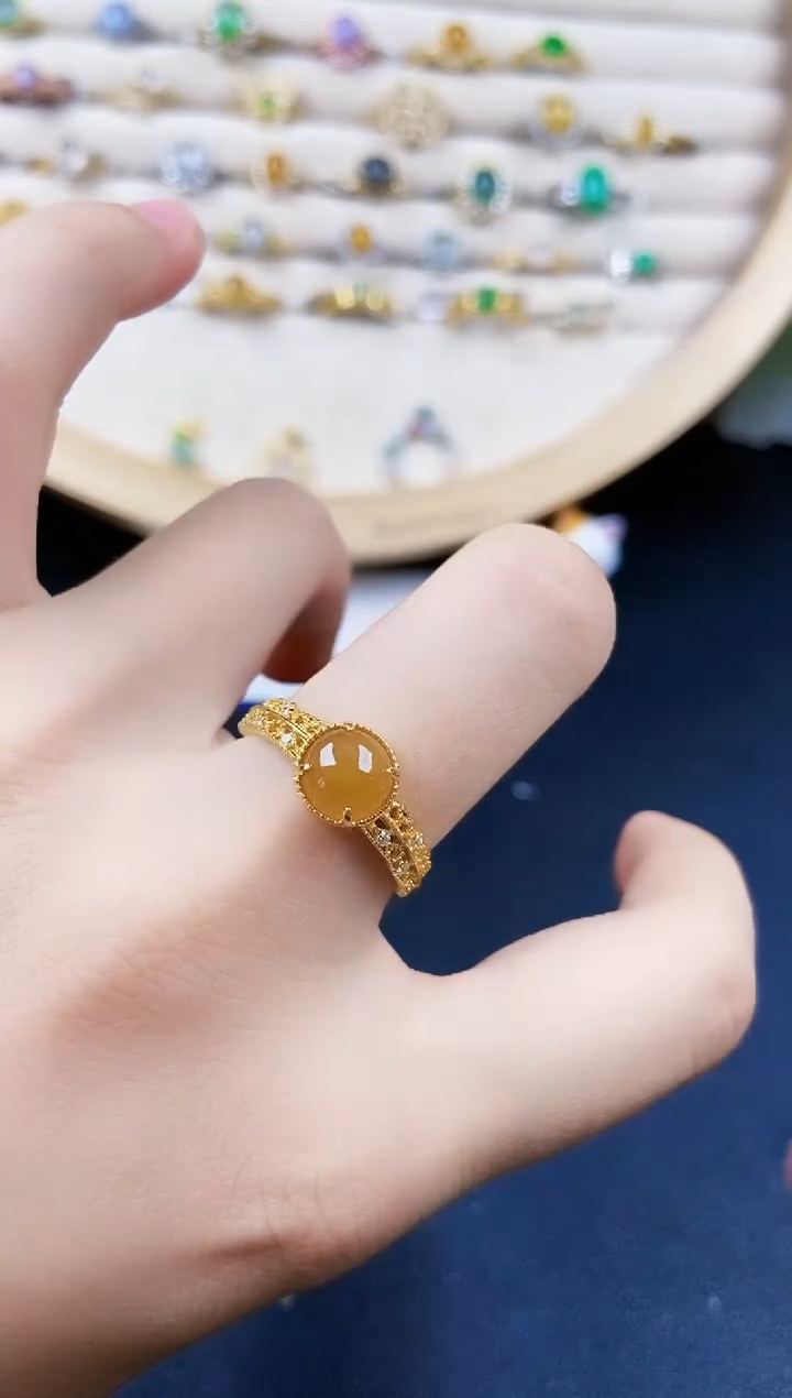 翡翠戒指银S925镶嵌41414141