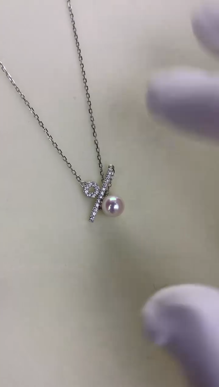 银S925镶嵌DA海水珍珠 GD087 百分比套链