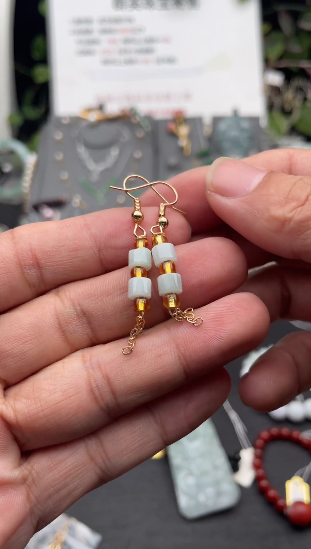 合金翡翠耳饰耳饰