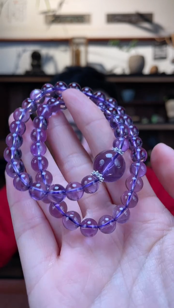 【闪购商品】紫晶手串未镶嵌紫水晶双圈手串ZD多样性发一