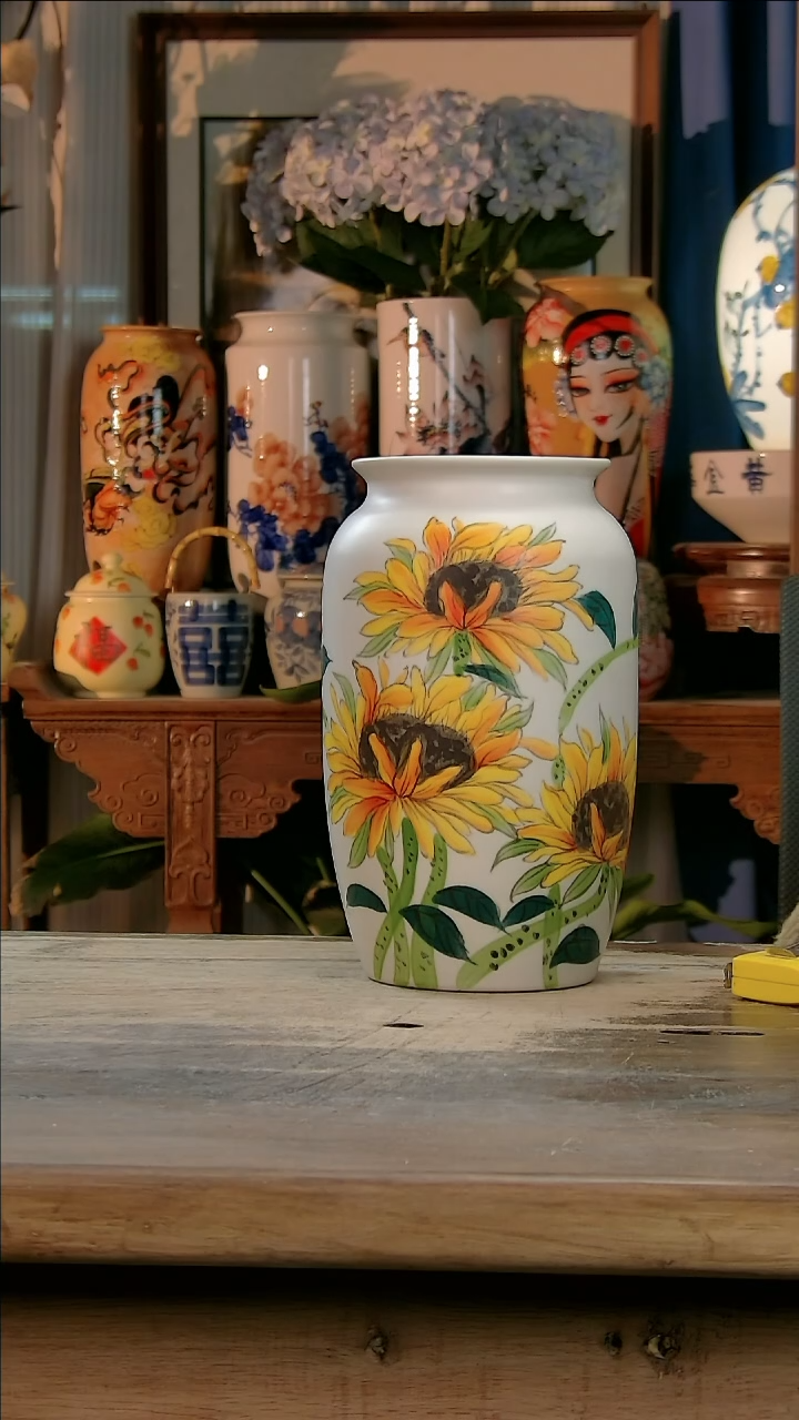 【闪购商品】瓷片景德镇纯手工釉下彩精品花瓶