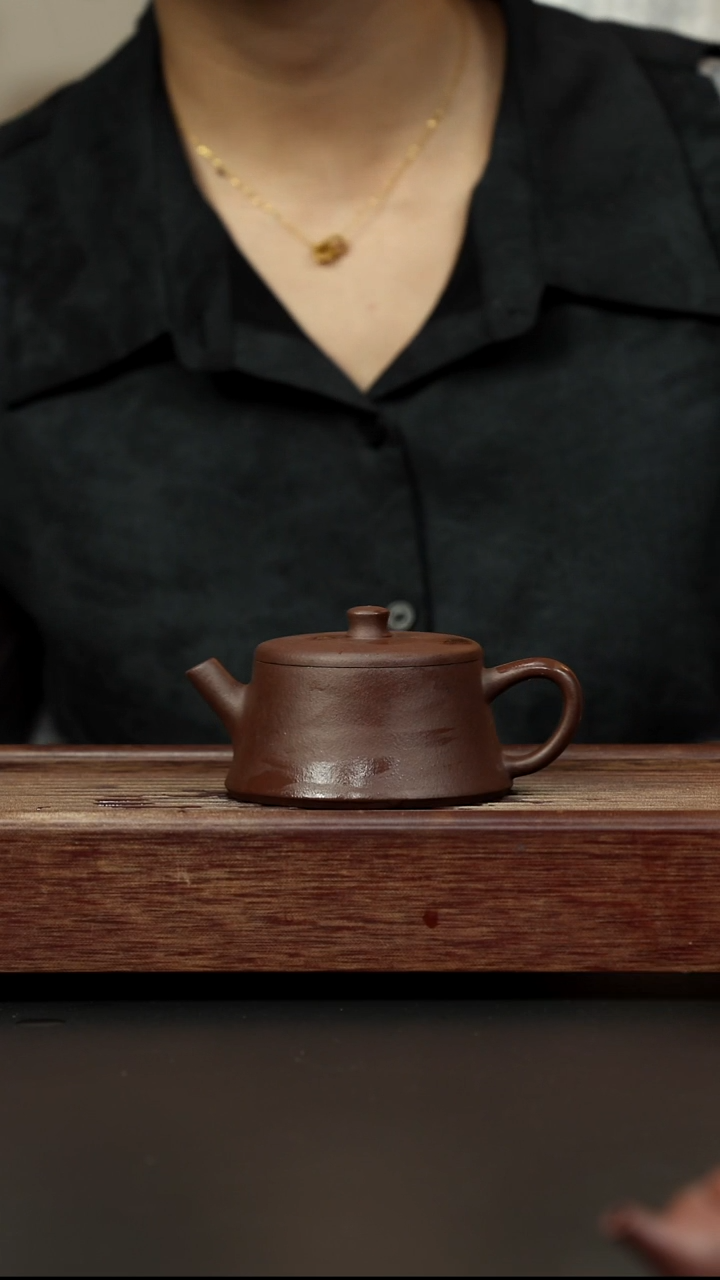 紫砂茶壶老紫泥云柱