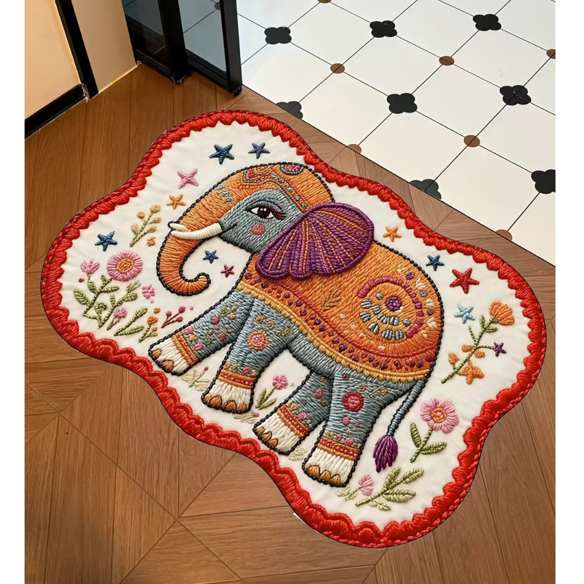 新年大象可爱喜庆家用玄关浴室厕所入户门垫