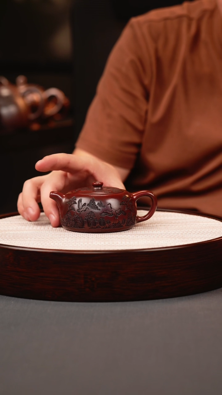 茶壶紫砂古红泥曼声井栏