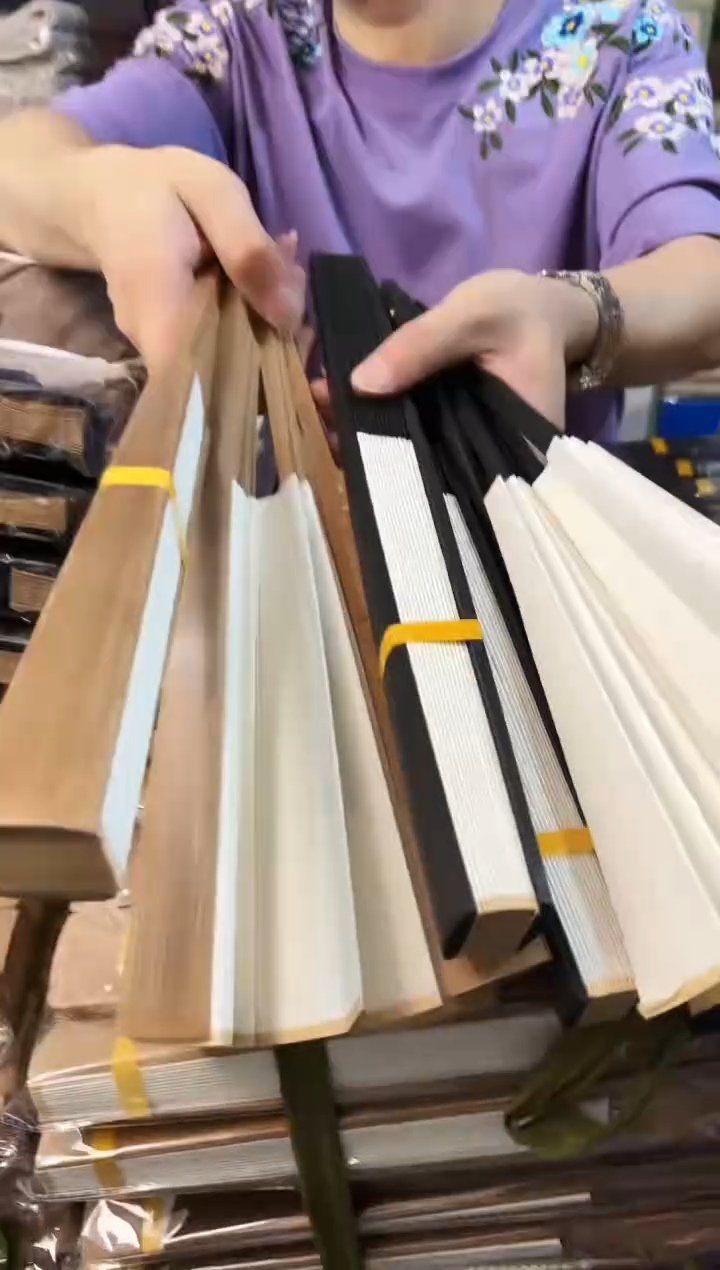 10寸3把黑色2把原木色折扇