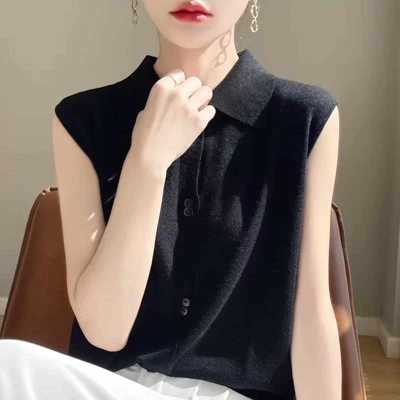 秋冬上新绵羊毛气质绵羊毛无袖女式羊毛衫25DAK1030