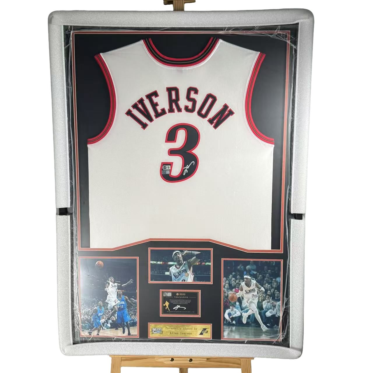 【臻签体育】艾弗森亲签76人白流星AU球衣装裱收藏