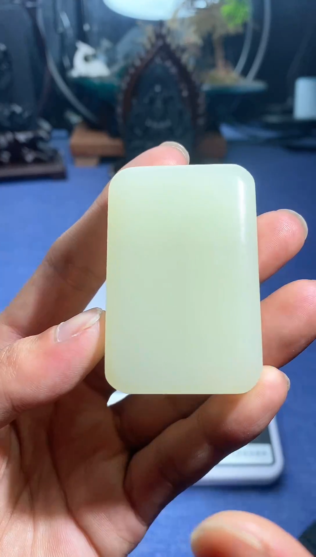 【闪购商品】和田玉颈饰未镶嵌4x6面包无事牌