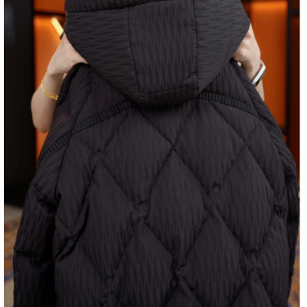 2025杭州冬季上新连帽高级百搭加厚修身减龄保暖羽绒服YRF5035