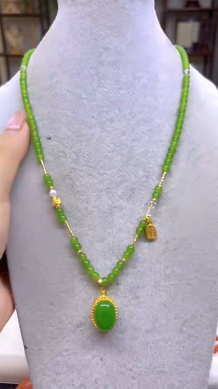 和田玉（碧玉）未镶嵌项链DIY款X700