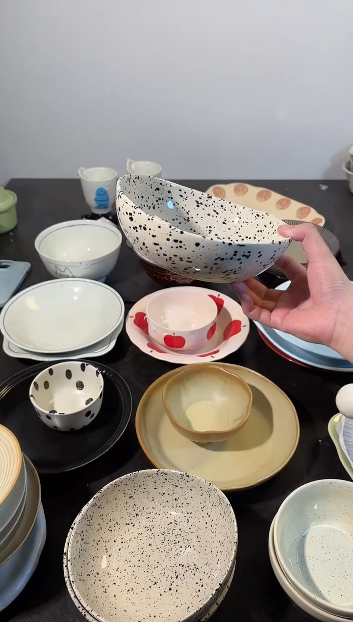 陶直播微瑕泼墨元宝形碗*1