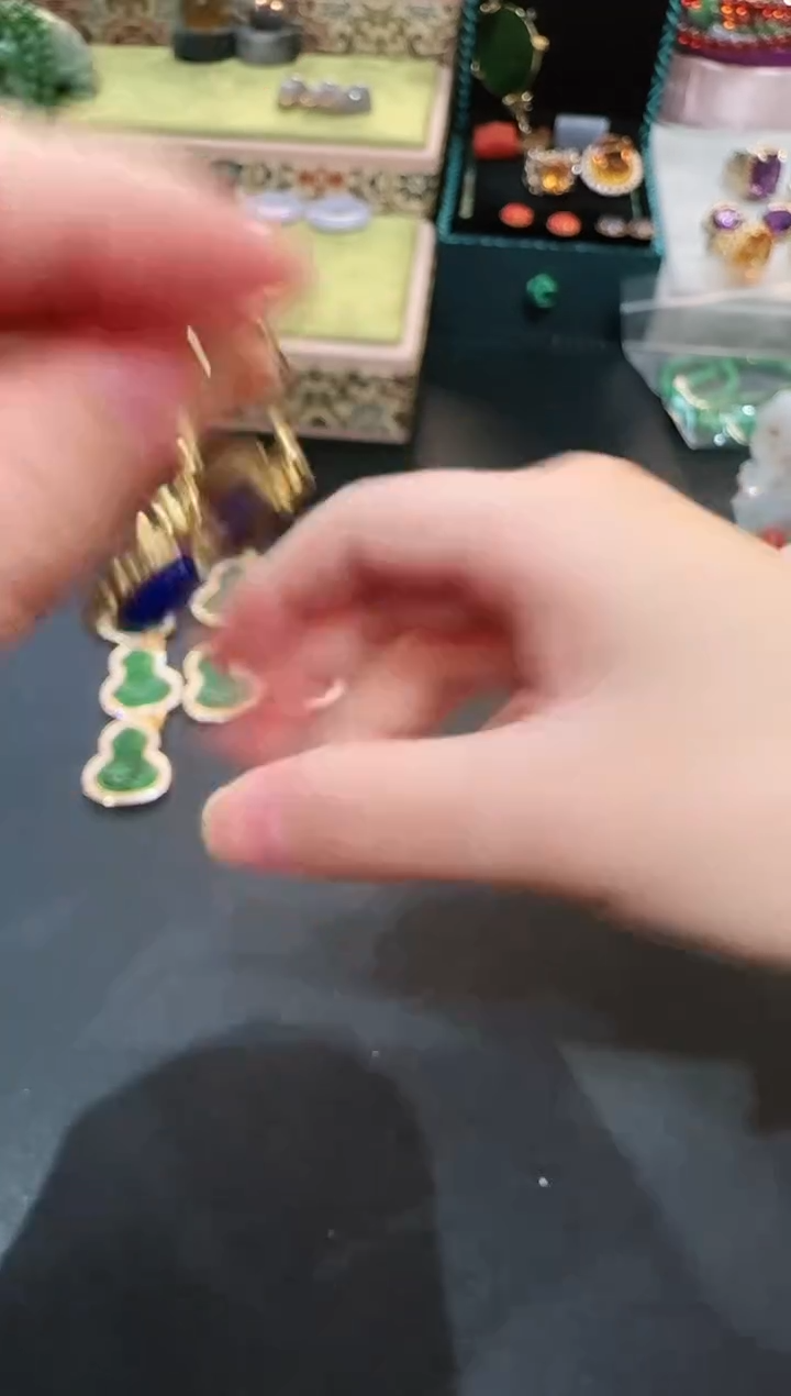 【闪购商品】青金石耳饰银S925镶嵌耳饰