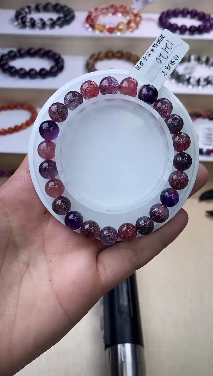 【闪购商品】水晶手链未镶嵌黑加仑超七单圈8m+