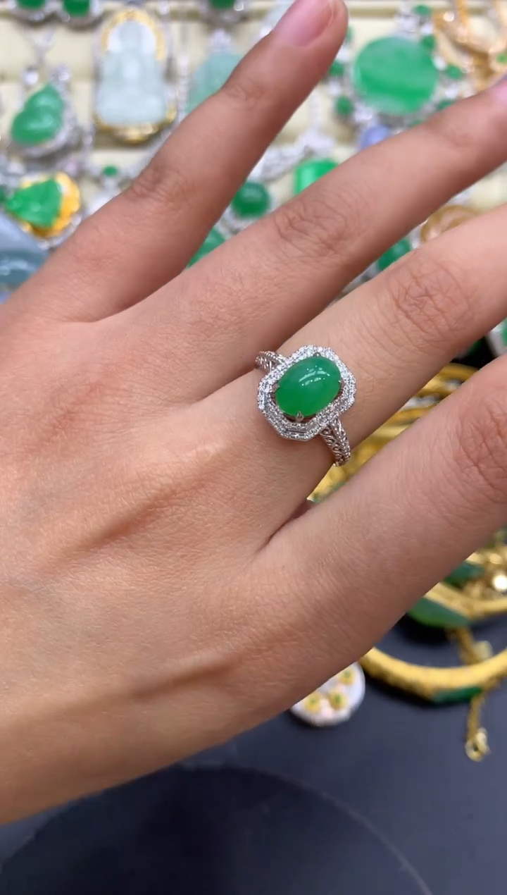 【闪购商品】翡翠戒指18K金镶嵌375-中国好珍宝