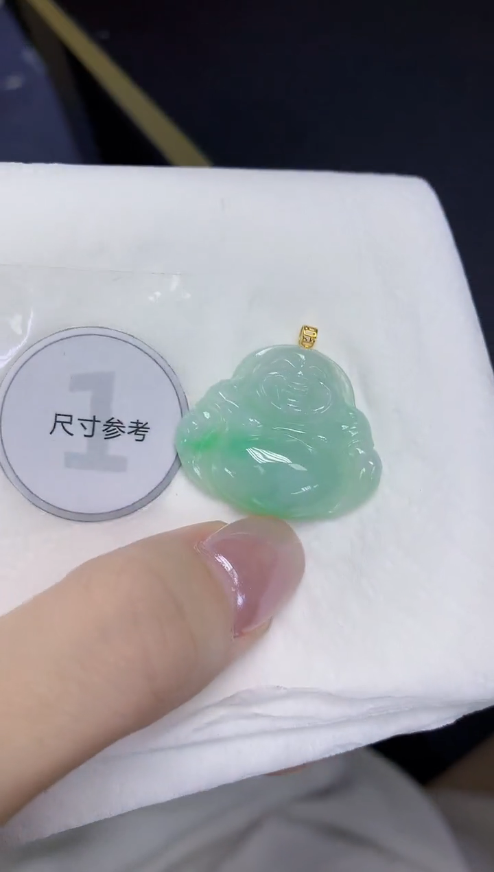 翡翠18K金镶嵌颈饰天然缅甸翡翠A货百元以上9元证书费自理