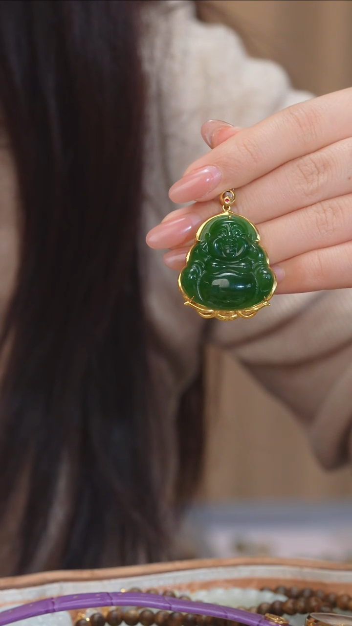 【闪购商品】和田玉吊坠不含链18K金镶嵌多样性发 @@P1490