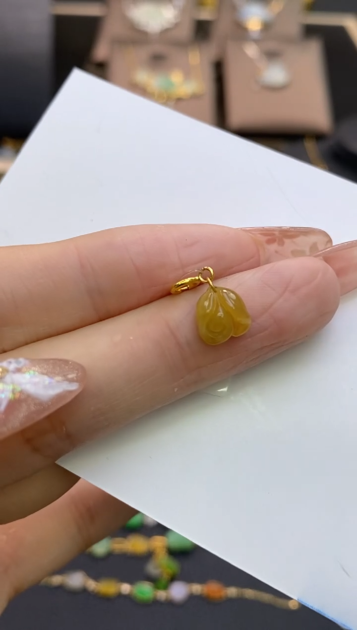 【闪购商品】翡翠颈饰18K金镶嵌净货11856