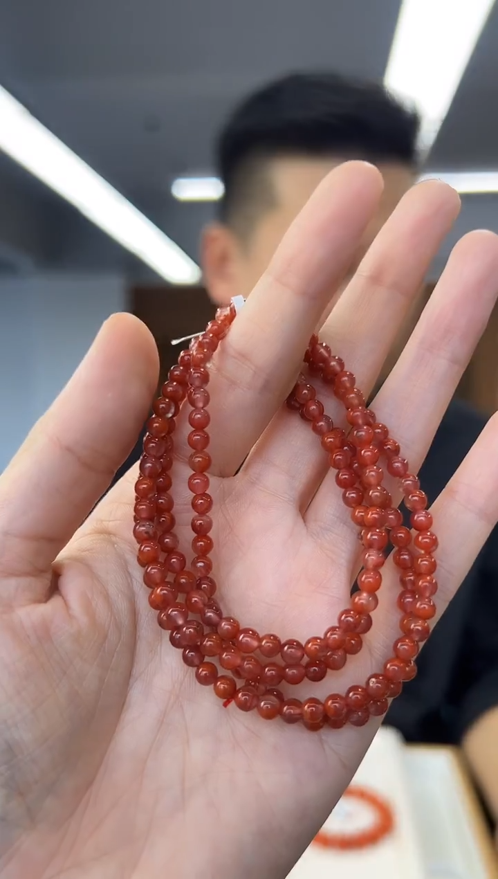 未镶嵌手链南红玛瑙A32火焰纹南红小米链4mm+