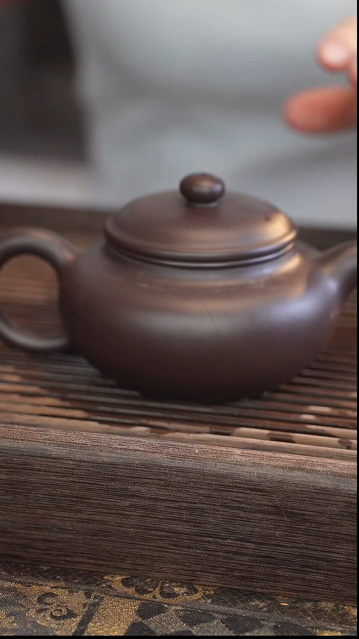 茶壶紫砂仿古 蓝莲花 半手工 350cc