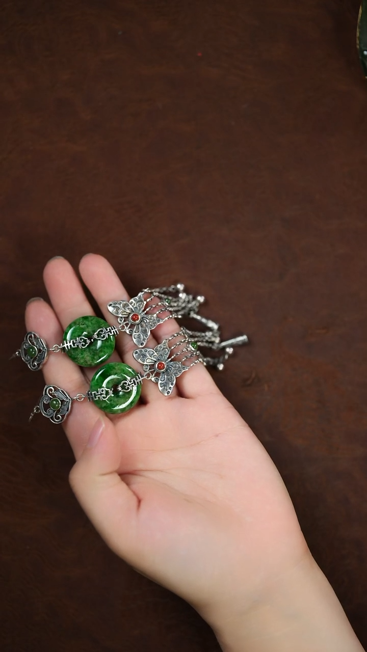 未镶嵌挂件翡翠闪购 平安扣耳环