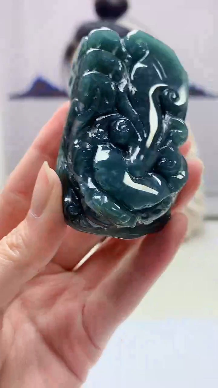 【闪购商品】定制翡翠未镶嵌4902zm-毛货挂件73貔貅