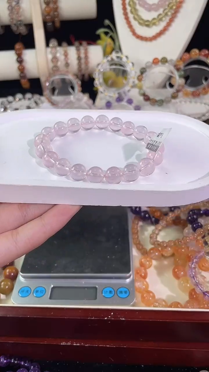 未镶嵌手串水晶粉水10+