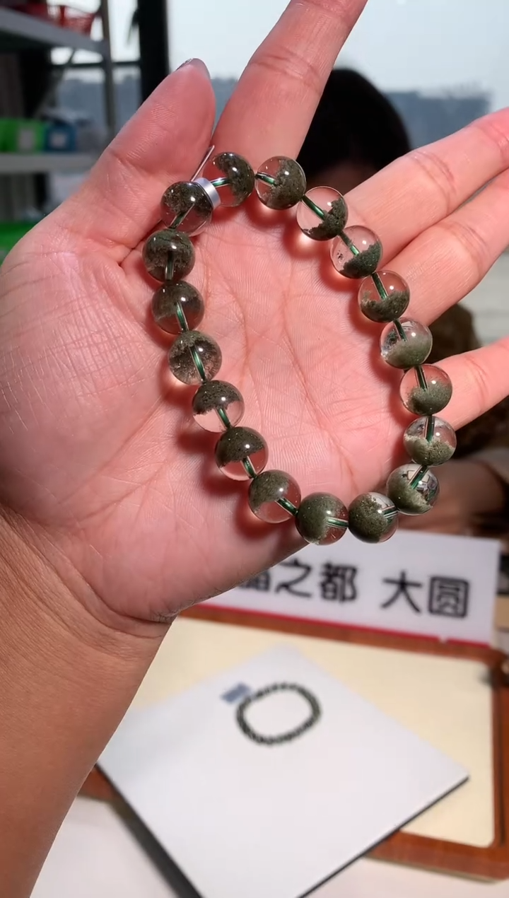 【闪购商品】水晶手链未镶嵌11mm绿幽灵手链