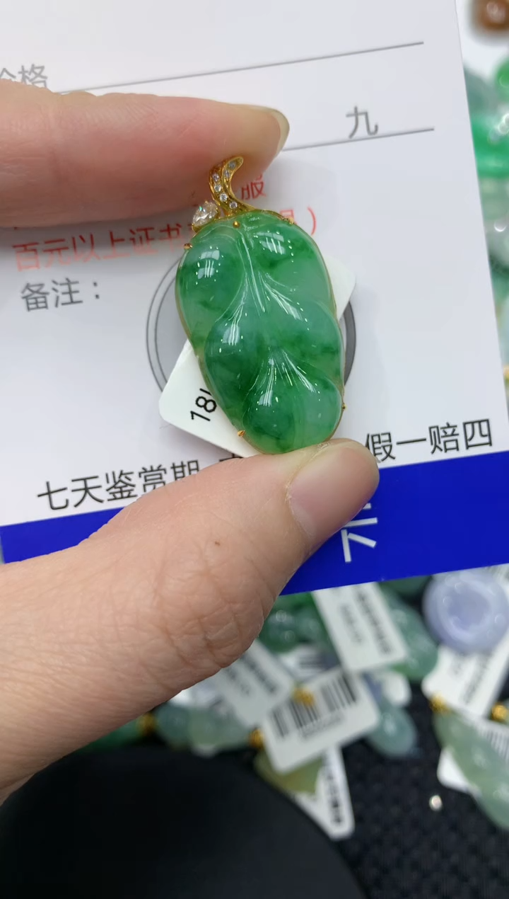 【闪购商品】翡翠颈饰18K金镶嵌11111111