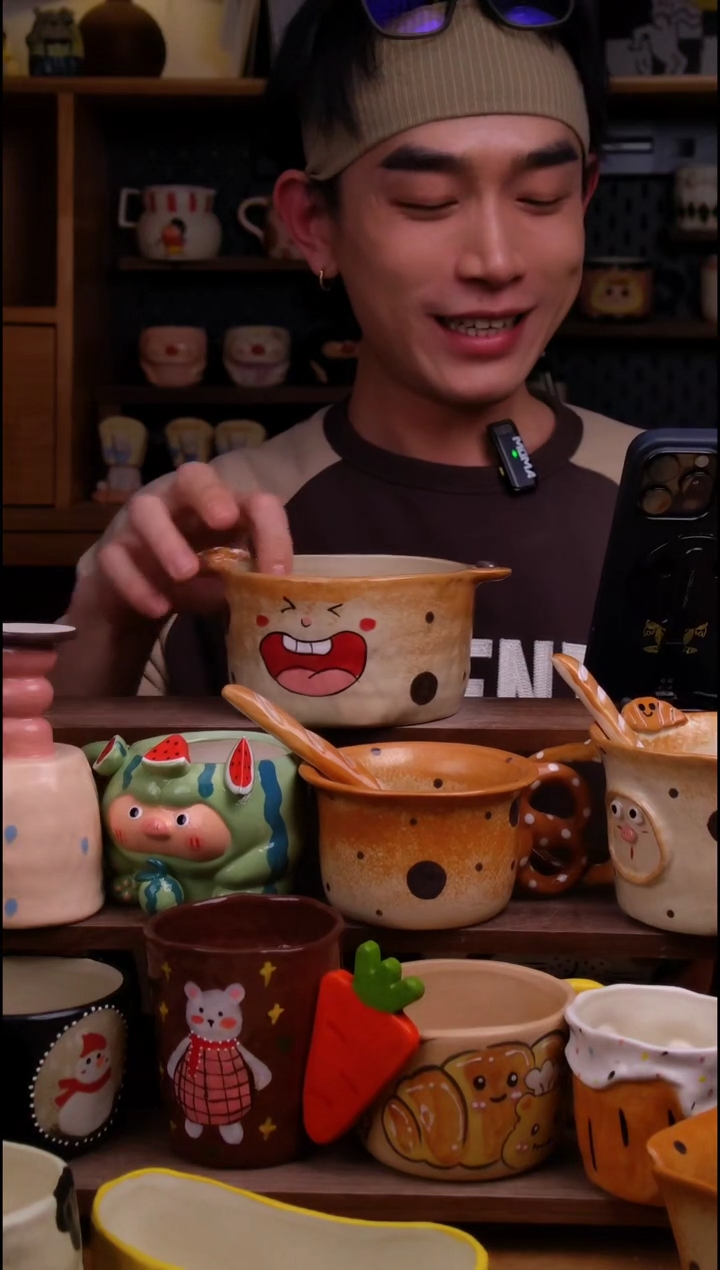 杯子陶景德镇可爱设计师款陶瓷