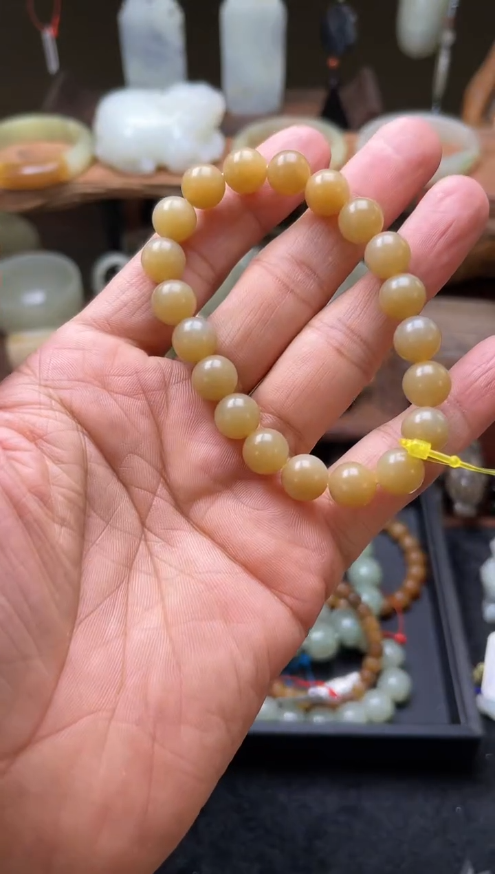 【闪购商品】和田玉手串未镶嵌卡10且末迪克兰 圆珠8001320