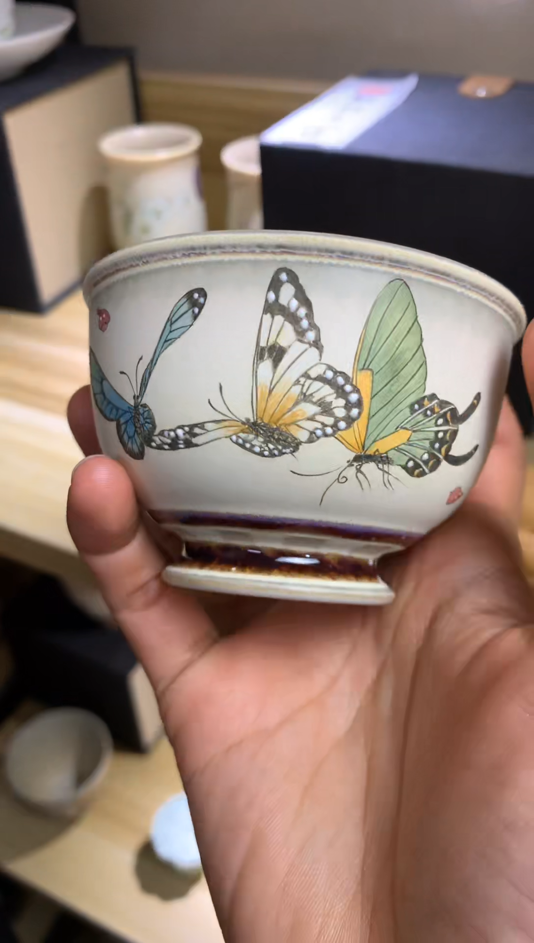 【闪购商品】拾泥手绘蝶恋花主人杯