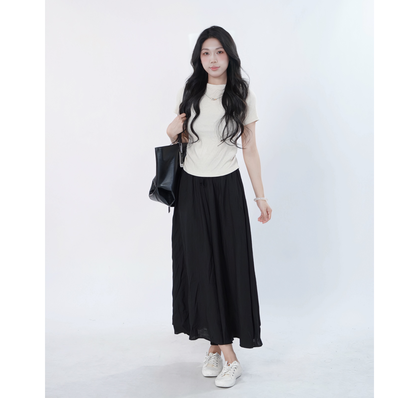 三福 夏季新款气质百搭薄款透气短袖上下装套装女503396